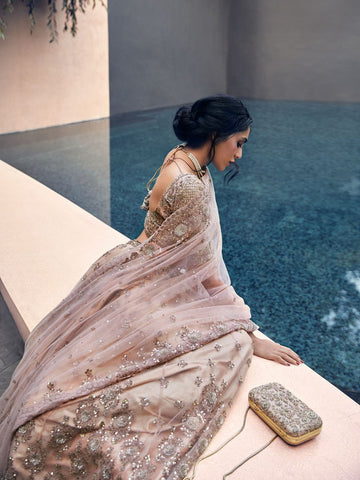 Image Title RI-Ritu-Kumar-Pastel-Pink-Floral-Net-Lehenga-Set-Complete-View