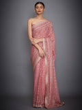 RI-Ritu-Kumar-Pink-And-Gold-Hand-Embroidered-Paisley-Saree-With-Unstitched-Blouse-Complete-View
