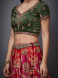 Image Title RI-Ritu-Kumar-Pink-And-Purple-Embroidered-Lehenga-Set-Closeup