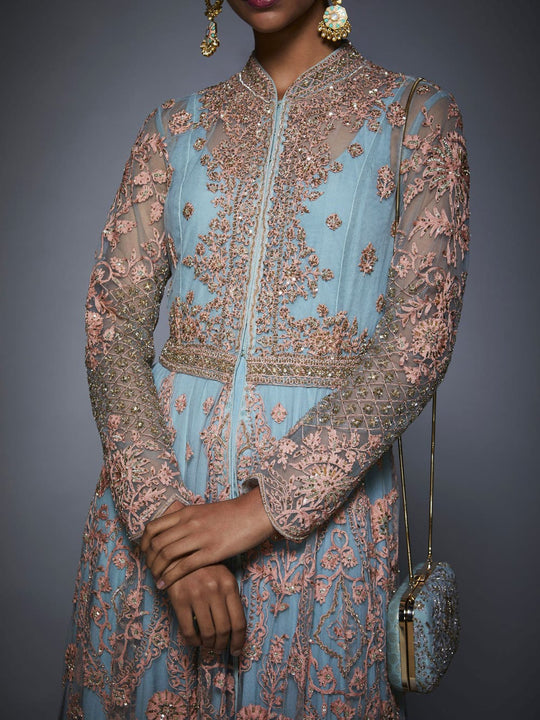 RI-Ritu-Kumar-Powder-Blue-Dress-with-Embroidered-Jacket-Closeup