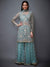 RI Ritu Kumar Powder Blue Floral Ensemble