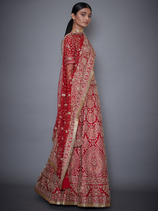 RI-Ritu-Kumar-Red-And-Gold-Hand-Embroidered-Lehanga-Set-Side-View2