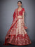 RI Ritu Kumar Red & Off White Embroidered Lehenga With Dupatta