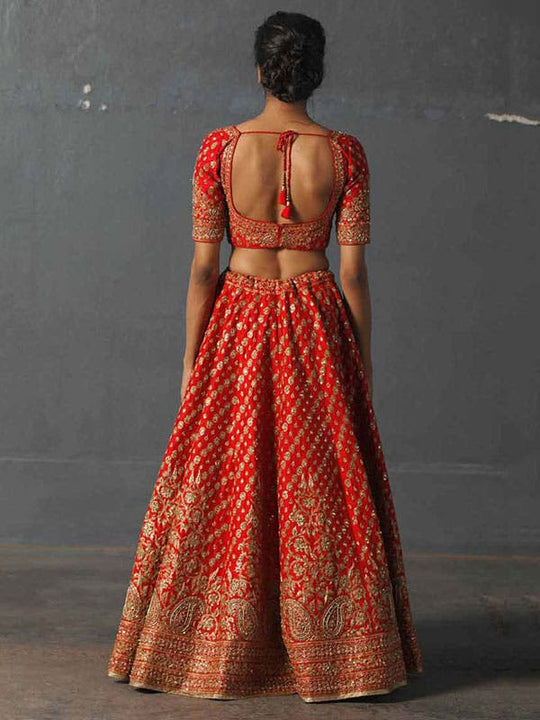 RI-Ritu-Kumar-Red-Embroidered-Lehenga-Set-Back