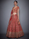 RI-Ritu-Kumar-Red-Embroidered-Lehenga-With-Dupatta-Side-View1