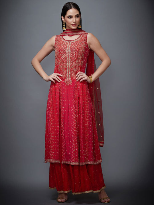 RI-Ritu-Kumar-Red-Hand-Embroidered-Suit-Set-Complete-View