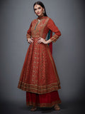 RI-Ritu-Kumar-Rust-And-Beige-Ari-Embroidered-Suit-Set-Side-View1