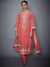 RI Ritu Kumar Coral Embroidered Suit Set