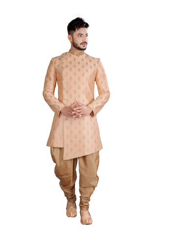 Image Title Pristine peach Indian Wedding Indo-Western Sherwani for Men -RK1205