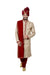 Maharaja Cream And Maroon Indian Wedding Sherwani For Men - RK2063