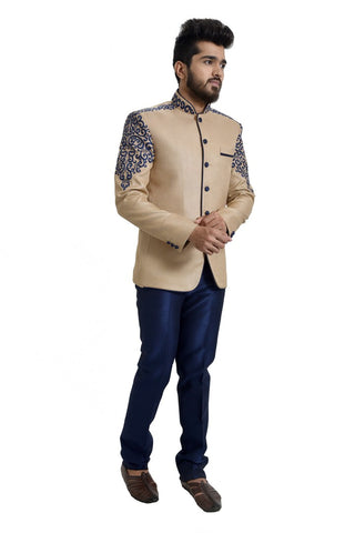 Image Title Royal Apricot Traditional Indian Jodhpuri Suit Sherwani For Men - RK3065SNT