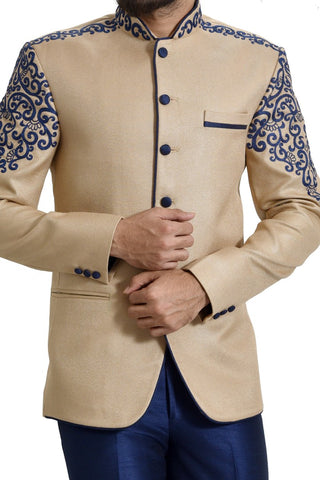 Image Title Royal Apricot Traditional Indian Jodhpuri Suit Sherwani For Men - RK3065SNT