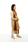 Red & Gold Sherwani for Men Size 38 (Rent)