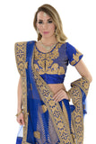 Image Title Magnificent Royal Blue and Gold Indian Wedding Lehenga- SNT11124