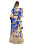 Image Title Magnificent Royal Blue and Gold Indian Wedding Lehenga- SNT11124