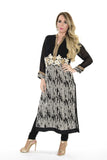 Black and White with Gold Embroidery Long Kurti Salwar Kameez (Size S)