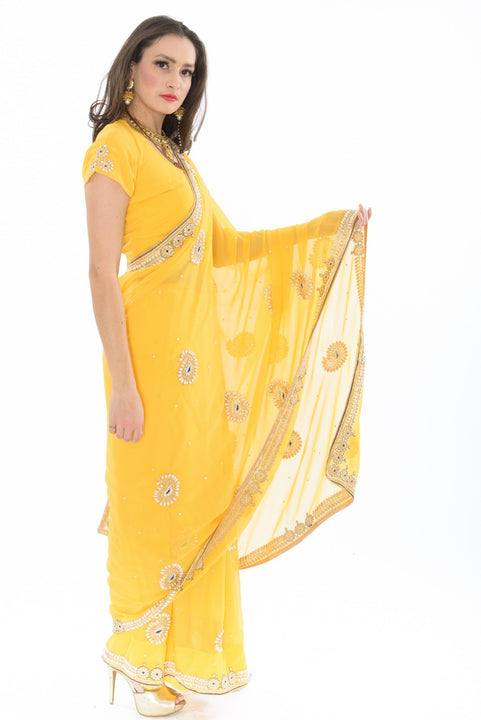 Golden Glow Ready-Made Sari