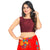 Modestly Stunning Maroon Designer Indian High-Neck Sleeveless Saree Blouse Choli (VFJ-45-Maroon)