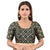 Gorgeous Black Designer Indian Traditional Bandhani Round-Neck Elbow length Saree Blouse Choli (X-977ELB-Black)