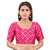 Gorgeous Pink Designer Indian Traditional Bandhani Round-Neck Elbow length Saree Blouse Choli (X-977ELB-Pink)