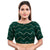 Magnificent Bottle-Green Designer Indian Traditional Zig-Zag Sequence Elbow length Saree Blouse Choli (X-981ELB-Bottle-Green)