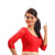 Designer Red Non-Padded Lycra Stretchable Elbow Sleeves Saree Blouse Crop Top (A-12-Red)