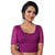 Designer Indian Magenta Cotton Lycra Non-Padded Stretchable Elbow Length Sleeves Saree Blouse Crop Top (A-26)