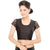 Designer Black Non-Padded Stretchable Round Neckline With Netted Half Sleeves Saree Blouse Crop Top (A-33-Black)