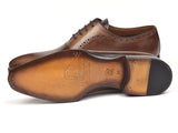 Paul Parkman Men's Antique Brown Oxfords Shoes (ID#AG444BRW) Size 10.5-11 D(M) US