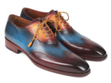 Paul Parkman Three Tone Wingtip Oxfords Bordeaux & Blue & Camel Shoes (ID#AL3249TU) Size 9-9.5 D(M) US