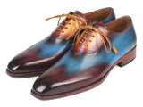 Image Title Paul Parkman Three Tone Wingtip Oxfords Bordeaux & Blue & Camel Shoes (ID#AL3249TU) Size 6 D(M) US