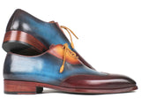 Paul Parkman Three Tone Wingtip Oxfords Bordeaux & Blue & Camel Shoes (ID#AL3249TU) Size 9-9.5 D(M) US