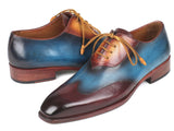 Paul Parkman Three Tone Wingtip Oxfords Bordeaux & Blue & Camel Shoes (ID#AL3249TU) Size 9.5-10 D(M) US