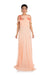 Hand Embroidered Light Peach Long Cold Shoulder Dress