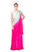 Hand Embroidered White Crop Top With A Pink Palazzo & Green & Pink Shaded Dupatta