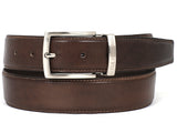 PAUL PARKMAN Men's Leather Belt Hand-Painted Brown (ID#B01-ANTBRW) (XL)