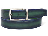 PAUL PARKMAN Men's Leather Belt Dual Tone Blue & Green (ID#B01-BLU-GRN) (M)
