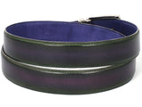 PAUL PARKMAN Men's Leather Belt Dual Tone Green & Purple (ID#B01-GRN-PURP) (XXL)