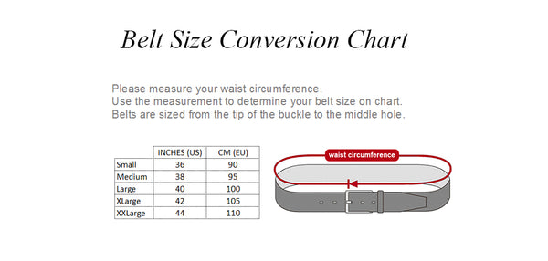 Leather Belt Belt Length In Cm 105 Cm Belt Sizing Chart Mens Size