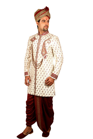 Image Title Royal Indian Wedding White Sherwani For Men