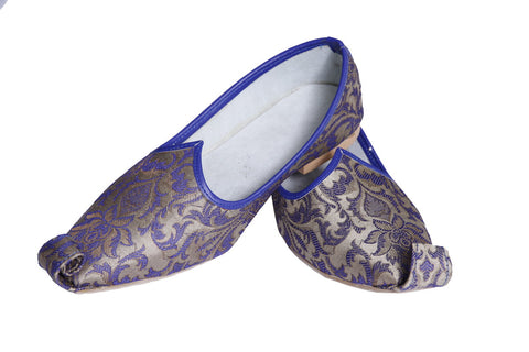 Image Title Tan Blue Royal Mojari Juti BLSNT0111