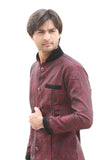 Maroon Indian Wedding Indo-Western Sherwani for Men