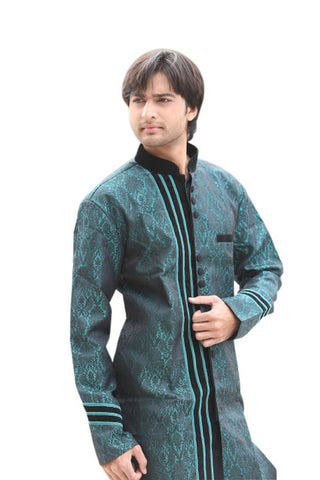 Image Title Rama Green Indian Wedding Indo-Western Sherwani for Men