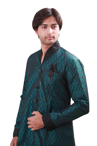 Image Title Dark Green Indian Wedding Indo-Western Sherwani for Men