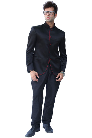 Image Title Royal Black Traditional Indian Jodhpuri Suit Sherwani For Men
