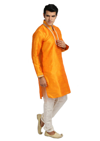 Image Title Trendy Highneck Mustard Kurta for Men