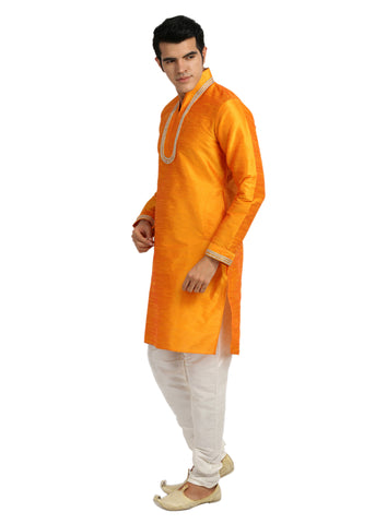 Image Title Trendy Highneck Mustard Kurta for Men