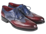 Paul Parkman Wingtip Oxfords Goodyear Welted Bordeuax Grey Blue Shoes (ID#BR027GRBL) Size 6 D(M) US