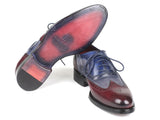 Paul Parkman Wingtip Oxfords Goodyear Welted Bordeuax Grey Blue Shoes (ID#BR027GRBL) Size 9-9.5 D(M) US