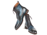 Paul Parkman Men's Blue & Brown Leather Boots (ID#BT548AW) Size 9-9.5 D(M) US